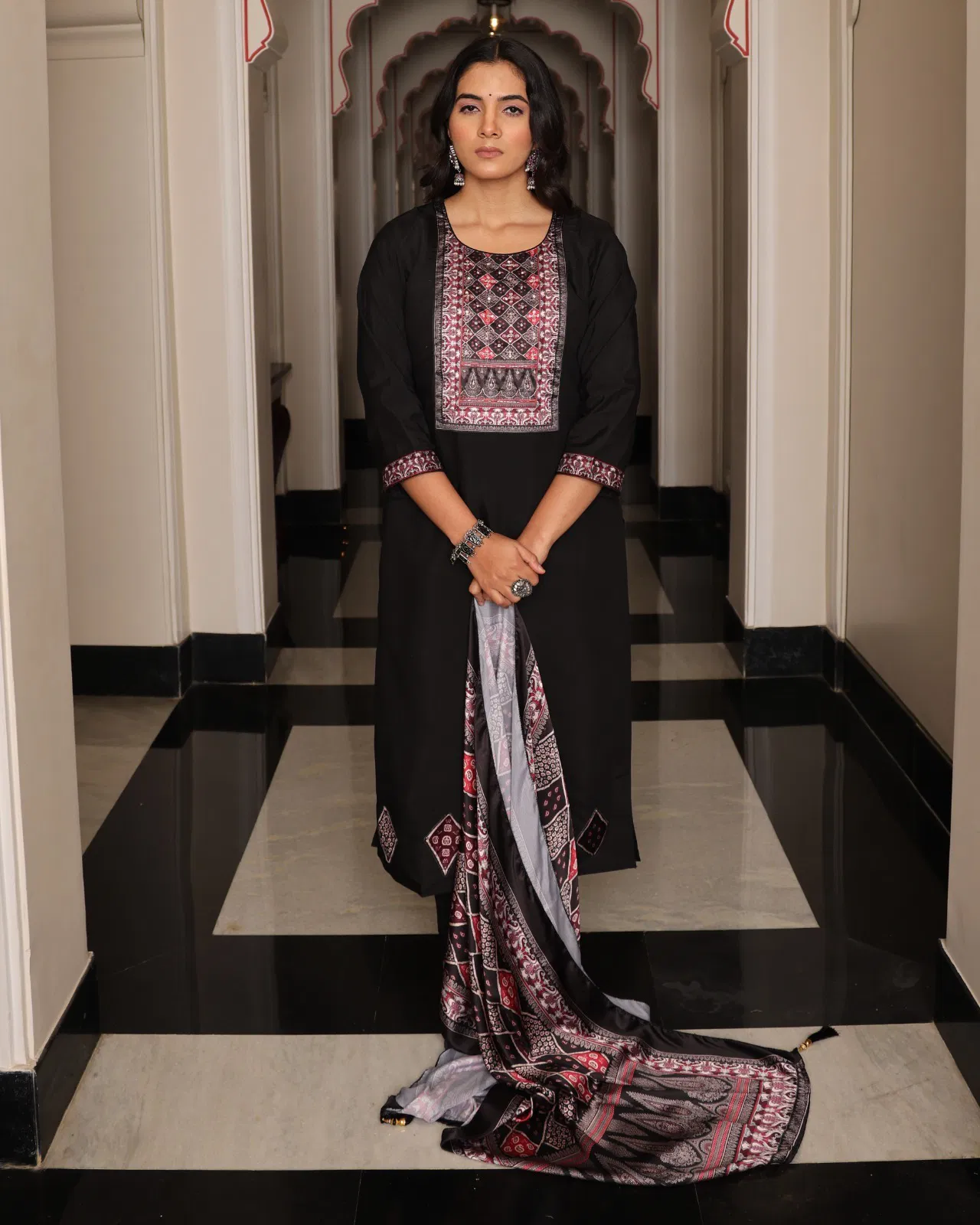 Saira By Nsf Viscos Kurta & Pant Dupatta Set Exporters In India